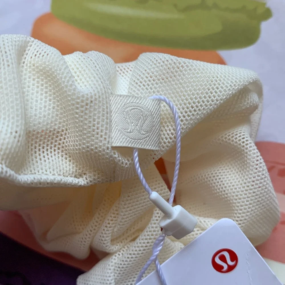Lululemon Uplifting Scrunchie Almond Creamy Off-white Mesh NWT Hair tie